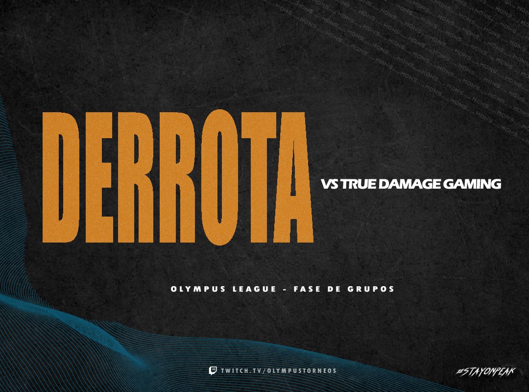 Fuimos derrotados en nuestro segundo Match de la #OlympusLeague de <a href="/OlympusTorneos/">Olympus Torneos</a>, un Match muy difícil contra True Damage Gaming. Luego de esta derrota, quedamos 1-1 en la tabla de fase de grupos y esperamos con ansias los siguientes partidos para lograr la clasificación.