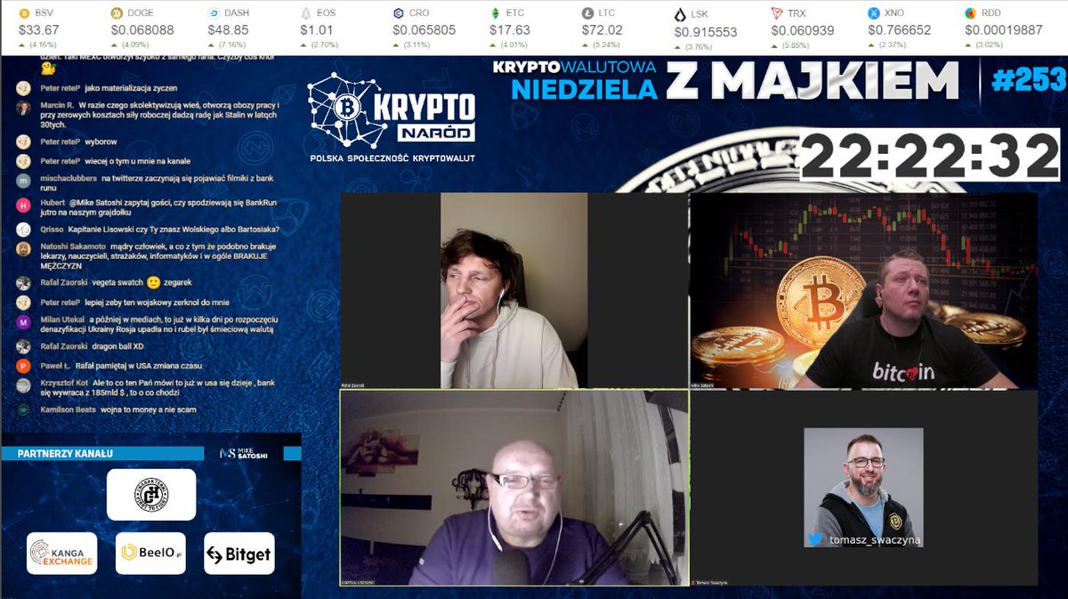 Mikey_Satoshi's tweet photo. Dzisiaj sporo gości. 
W chwili obecnej: @rafal_zaorski @tomasz_swaczyna i @KapitanLisowski 
Wcześniej była Magda i @MartaVerse https://t.co/oIuwrq03Op