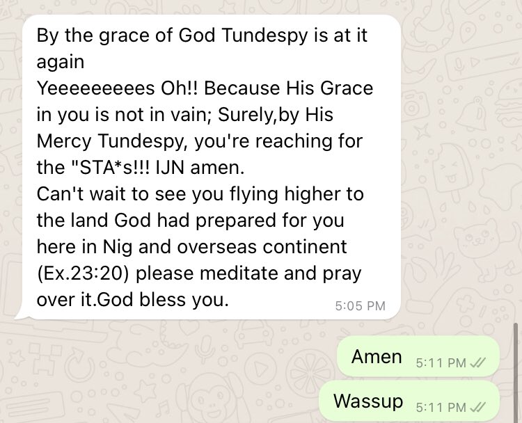 tundespy's tweet photo. My mom’s Prayer because I posted “tundespy is trending again.”😁😁 https://t.co/RaeTNpxkkz