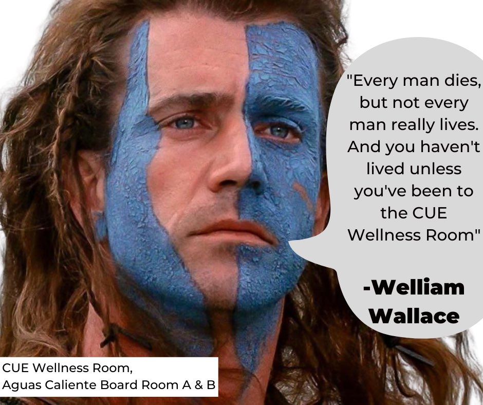 Heading to #SpringCUE? The conference can be overwhelming with 4,000+ educators roaming the convention center hallways & new tech overloading the brain Welliam Wallace recommends to rest that brave heart of yours in the #CUEWellness room Get your Zen on in Agua Caliente A or B