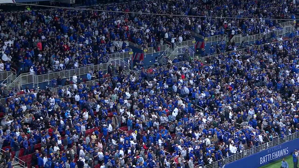 ESPNNFL's tweet image. St. Louis football is BACK 😳 

@XFL2023 | @XFLBattlehawks