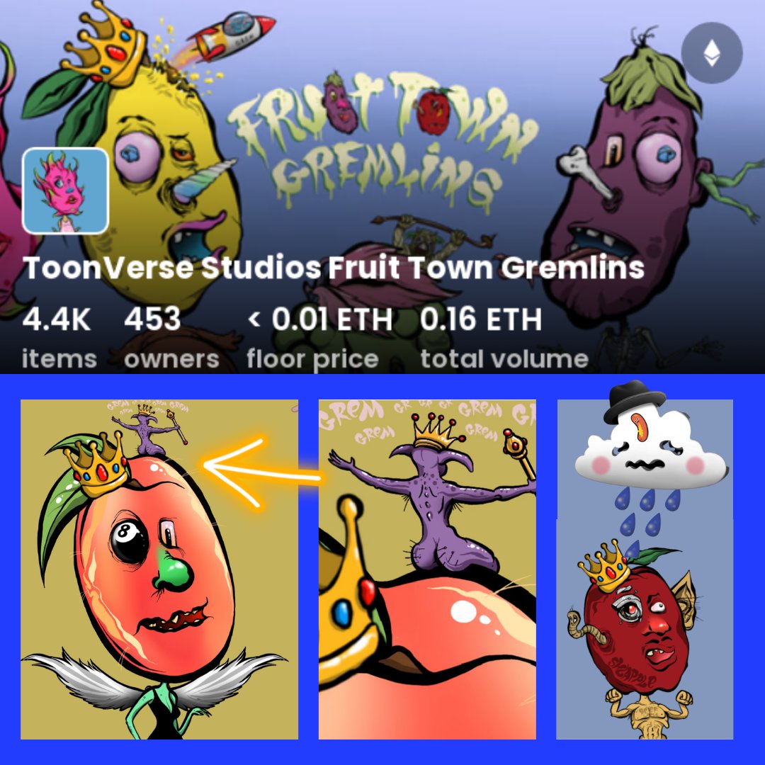 jenst0cker's tweet photo. #GotArt Check the cheeks on
this Fruit Town Gremlin from the @NFTToonVerse 😜 @0xIamBK @akidcalledbeast @tjroobs  @smoke1_eth  @ApolloNFU  @EdwardAndrewin I heard 
the cost of fruit is going  up ☝️
BULLISH📈 https://t.co/seEnwfN9Kl