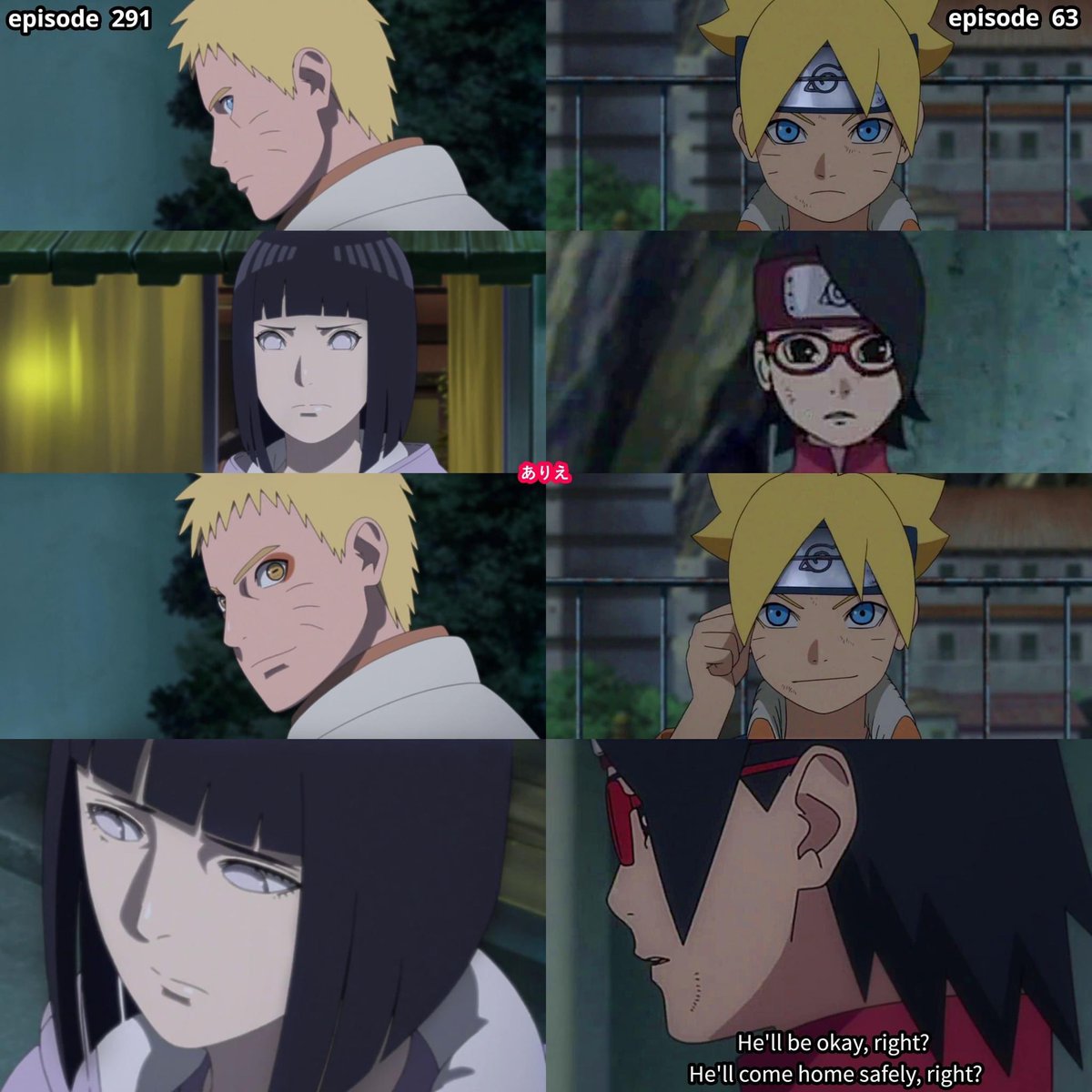 AlineBorusa's tweet photo. Hinata preocupada com Naruto #ep291
Sarada preocupada com Boruto #ep63
O paralelo e a mesma energia 🥺 🫂💗
#Naruto #Hinata #NaruHina
#Boruto #Sarada #BoruSara https://t.co/sEzpwilN9n