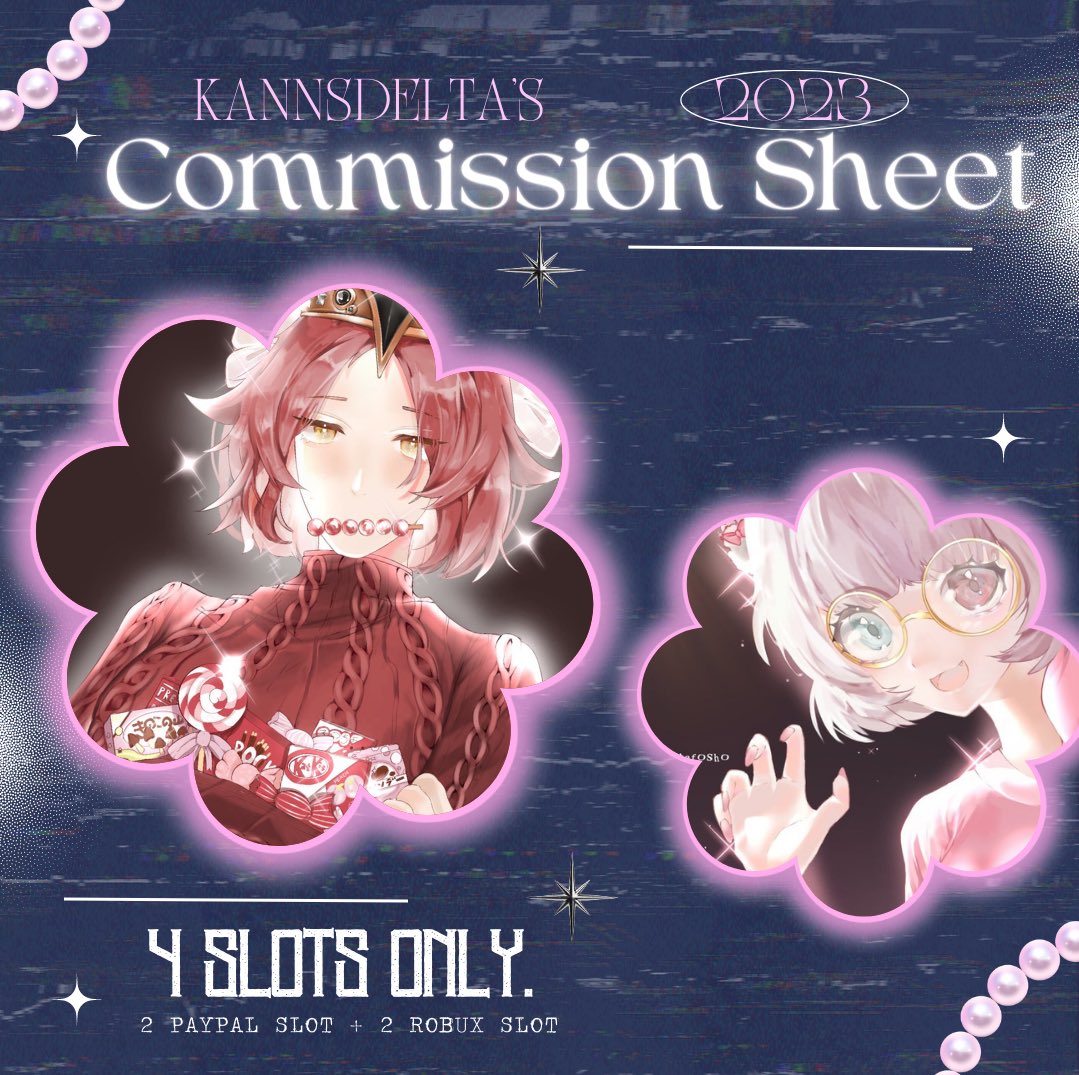 deltafosho's tweet photo. [RTS APPRECIATED 🔮🎀 ] 
Haai, my #commissions ARE OPEN again! 
COMMISSION OPTIONS BELOW 💭

🔹4 SLOTS ONLY!
🎟️Feel free to DM any questions/inquiries. 
🔹Please read the ToS and sheet carefully, provide your character when ordering. https://t.co/ZopCNuSQcU