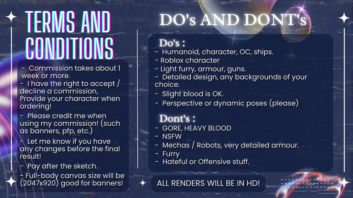 deltafosho's tweet photo. [RTS APPRECIATED 🔮🎀 ] 
Haai, my #commissions ARE OPEN again! 
COMMISSION OPTIONS BELOW 💭

🔹4 SLOTS ONLY!
🎟️Feel free to DM any questions/inquiries. 
🔹Please read the ToS and sheet carefully, provide your character when ordering. https://t.co/ZopCNuSQcU