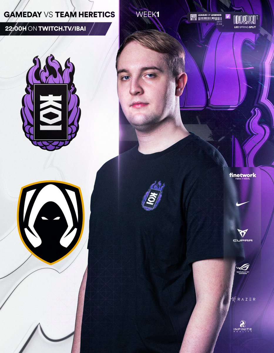MovistarKOI's tweet photo. Nos toca.

Jugamos contra @TeamHeretics el último partido de la jornada de hoy de la #LEC

📺 https://t.co/93t7v9ko9T

#SomosKOI #KOIUnited https://t.co/JGktaYnOnO