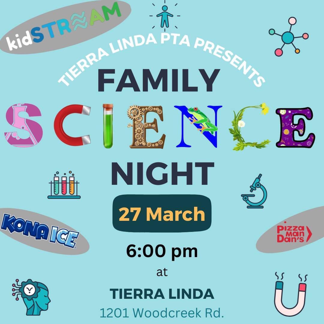 TLSHawks's tweet photo. Join us for a fun family science night on Monday, March 27th at 6:00!  Special guests include KidSTREAM, Kona Ice, and Pizza Man Dan's.  Makerspace spirit wear will be available for sale in the Makerspace too! https://t.co/rtxlVFiFes