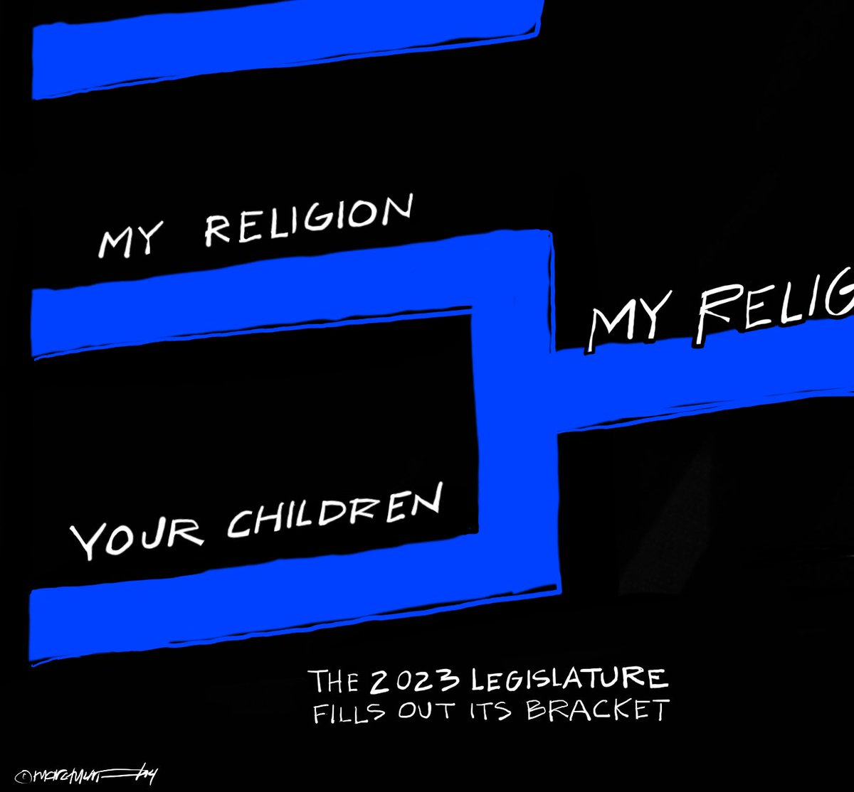 The true Madness in March is in Frankfort. Not shown: Guns v. Your Children; Social Welfare v. Your Children; Poverty v. Your Children, etc. Spoiler: Your Children are going to lose. #kyga23 <a href="/KYGOP/">Republican Party of Kentucky</a>