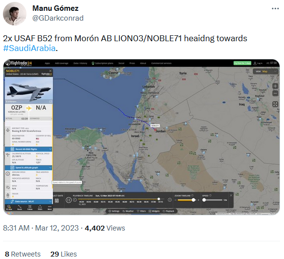 SirListenalot's tweet photo. Earlier today he told his fans there were two #B52's over Jordan, #LION03 being one of them... 🤦‍♂️ https://t.co/jBSYNhv62Y
