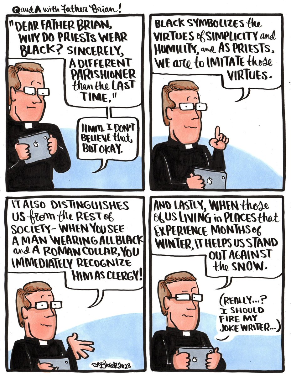 Amanda_ElDweek's tweet photo. This week's parish Facebook page comic!
#Catholic #CatholicTwitter #catholicism #catholicpriest #fatherbrian #comics #webcomics #catholiccomics https://t.co/449nwKcduQ