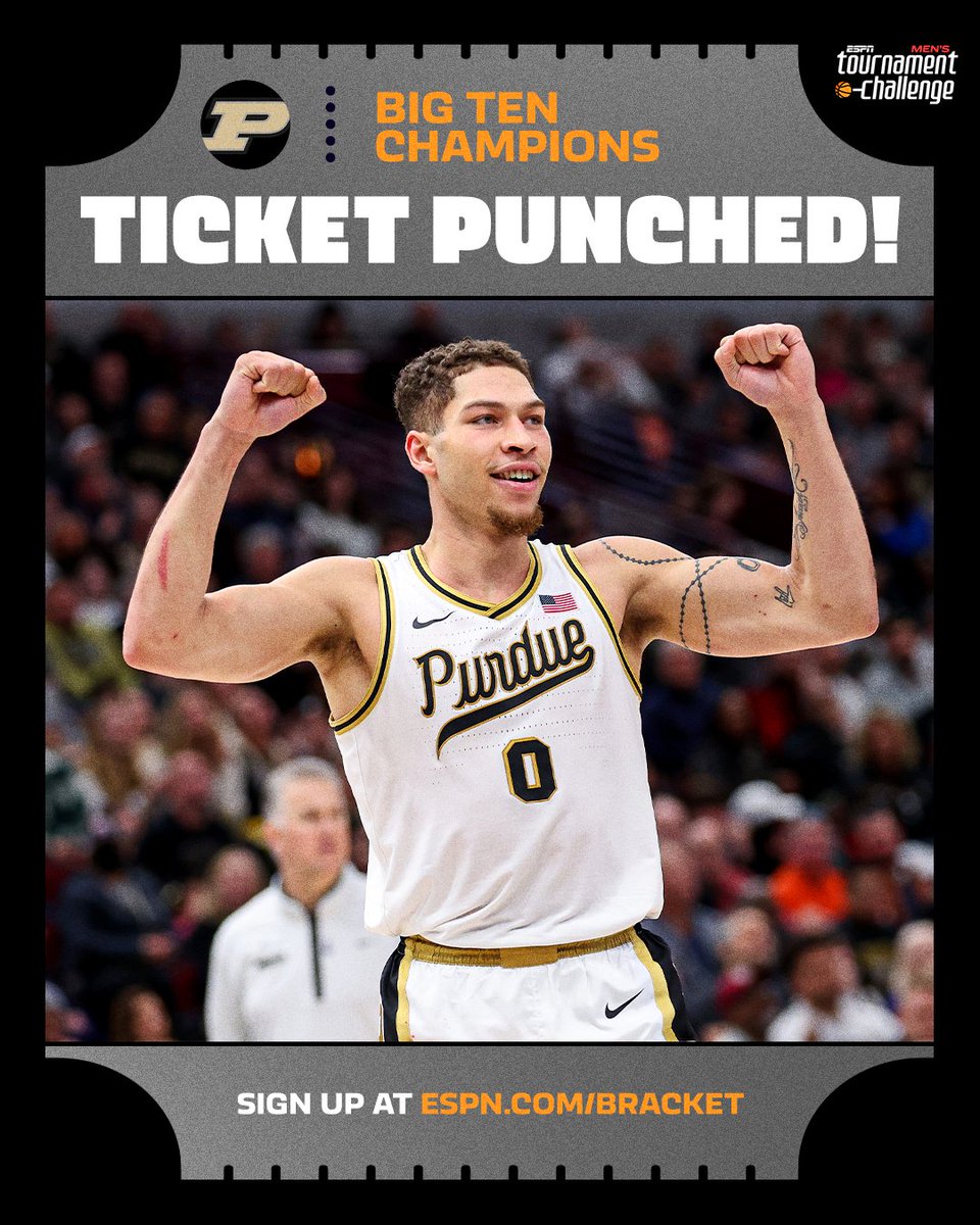 ESPN (@espn) on Twitter photo 2023-03-12 21:41:27 For the SECOND TIME in program history, Purdue @BoilerBall wins the Big Ten tournament 🏆 They are dancing their to a potential 1-seed! For the SECOND TIME in program history, Purdue @BoilerBall wins the Big Ten tournament 🏆 They are dancing their to a potential 1-seed!