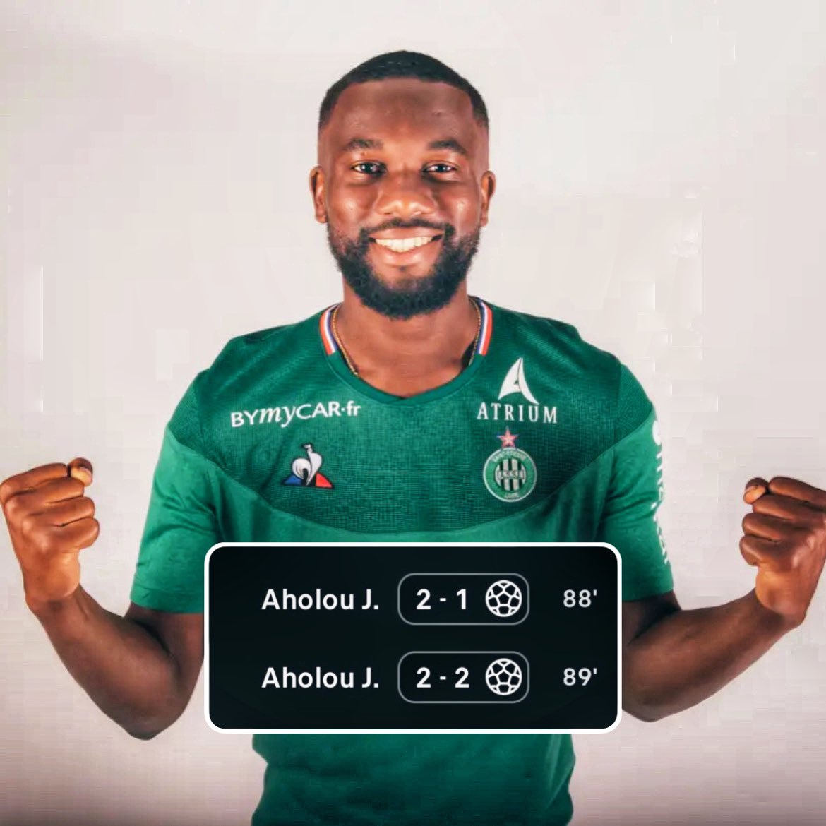 ASSE_NewsOff's tweet photo. 🤯 L'ancien Vert Jean-Eudes #Aholou vient de climatiser le Vélodrome en l'espace de deux minutes. 🥶
87' : 2-0
89' : 2-2
🥶 https://t.co/oljXuwJLzB