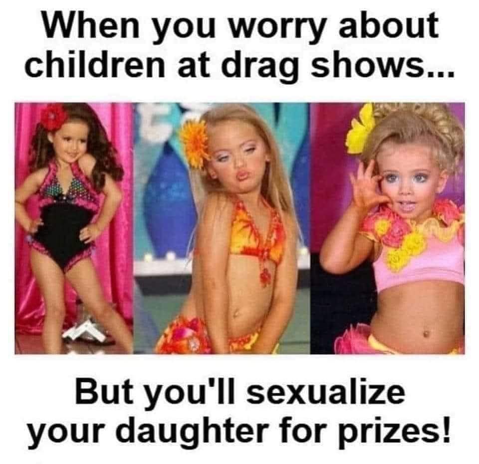 LADYBUNNY77's tweet photo. This FEELS like a good argument vs the GOP falsely calling drag queens reading to kids "groomers." But it isn't. You dispel a false accusation by proving that you aren't doing what you're accused of. Not by saying your accusers groom people, too. https://t.co/aIFe0W8H8u