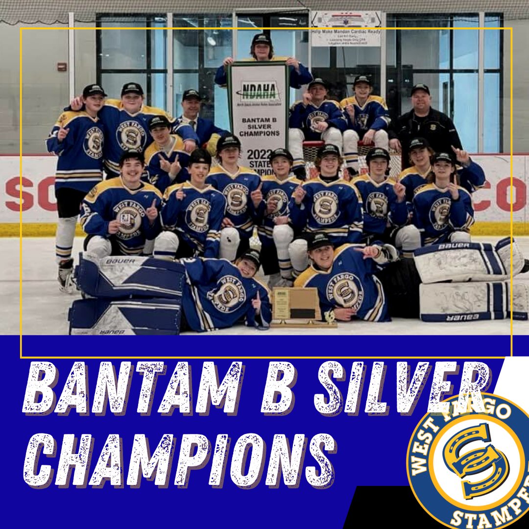 Stampede Bantam B are bringing home the hardware 🏆in the NDAHA Bantam B Silver Championship!  Congratulations to a great group of players and coaches for a successful season and championship win!👏👏👏