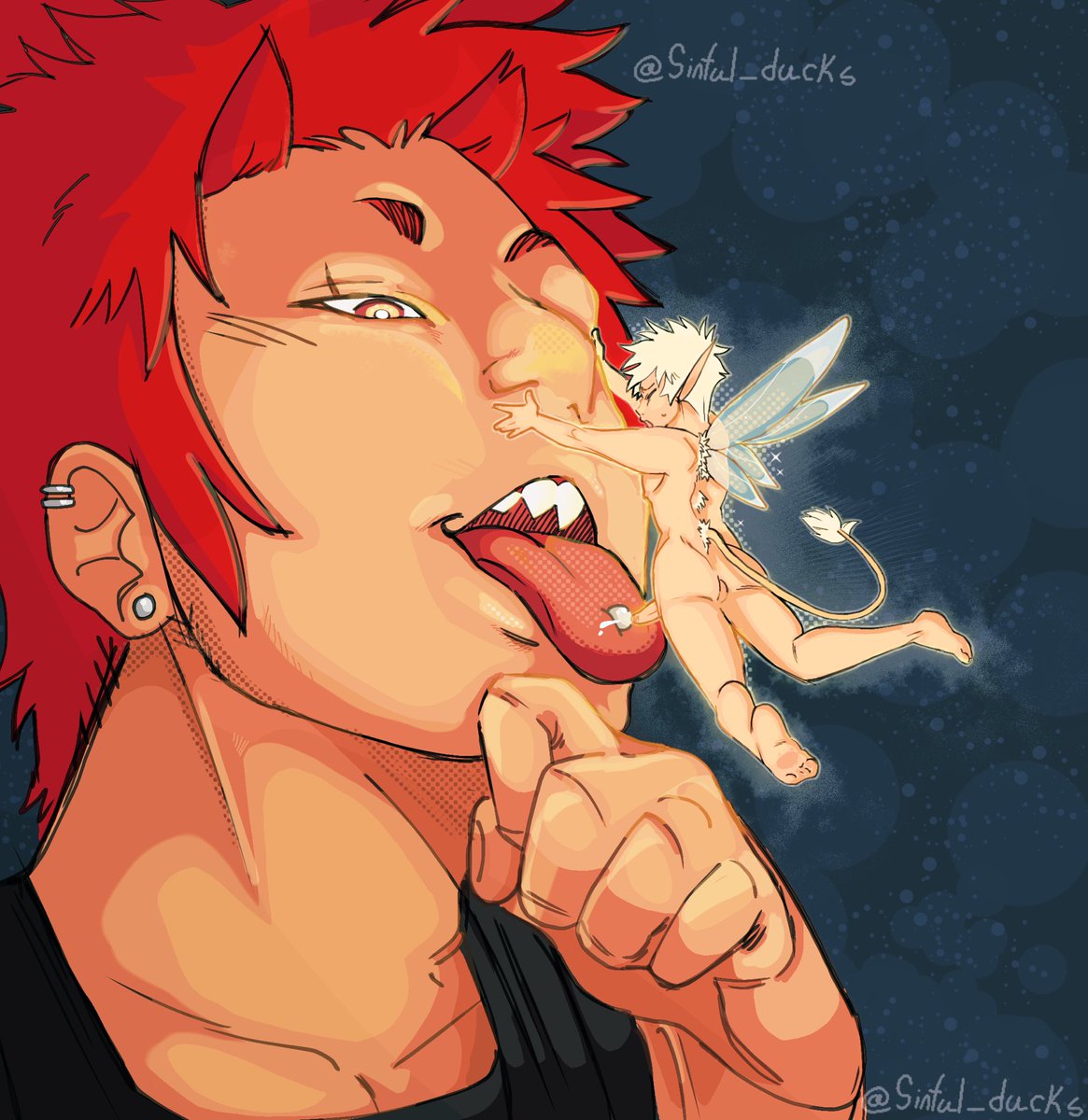 Sinful_ducks's tweet photo. What an interesting use of piercings 🤔🧚 #krbk #kiribaku #kirishima #bakugo #nsfw https://t.co/6CyEeery3O