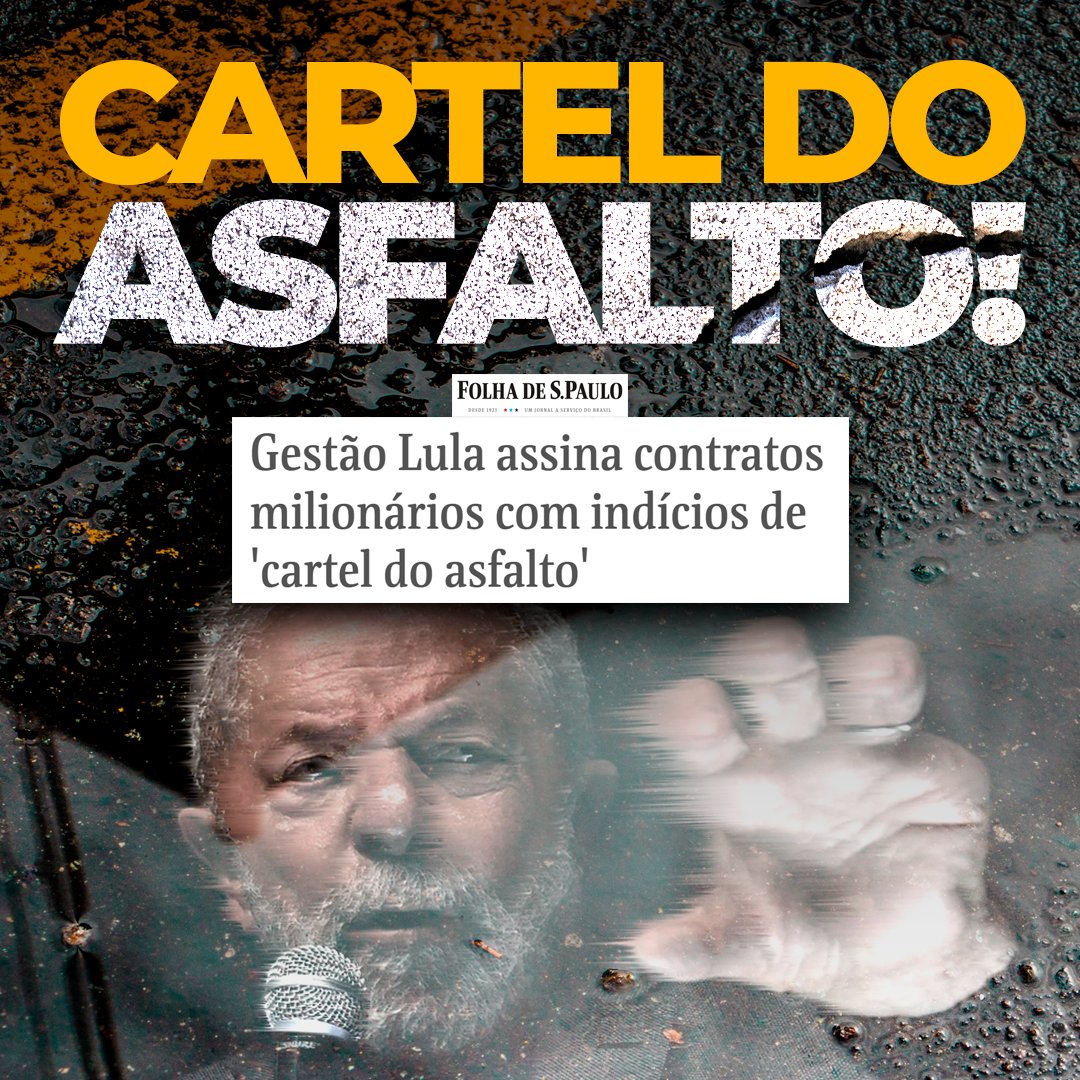 O Governo Lula segundo matéria da FOLHA, assinou contratos SUSPEITOS.

Segundo a Folha, o governo Lula assinou contratos de cerca de R$ 650 milhões com uma série de empreiteiras suspeitas de prática de cartel em obras de pavimentação.