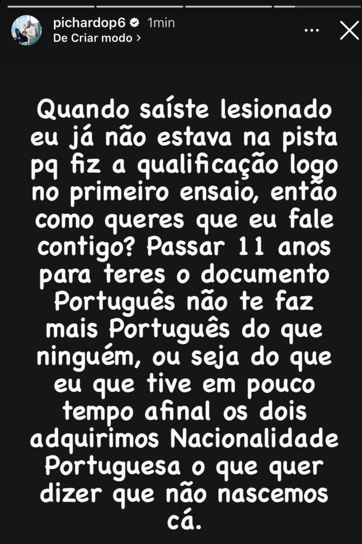 Pichardo responde a Nelson Evora: "Não sou uma prostituta nem tu que saíste mal do clube porque te ofercerem mais."