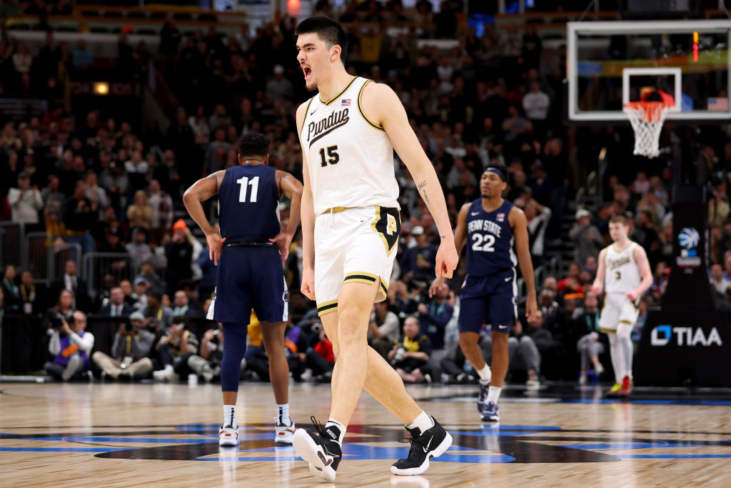 ESPNInsights's tweet image. Zach Edey had 30 points and 13 rebounds to win the Big 10 conference tournament.

Since 1997, he&apos;s the 4th player to have 30 points and 10 rebounds in back-to-back conference tournament games:

🏀Zach Edey in 2023
🏀Deandre Ayton in 2018
🏀Evan Turner in 2010
🏀Tim Duncan in 1997
