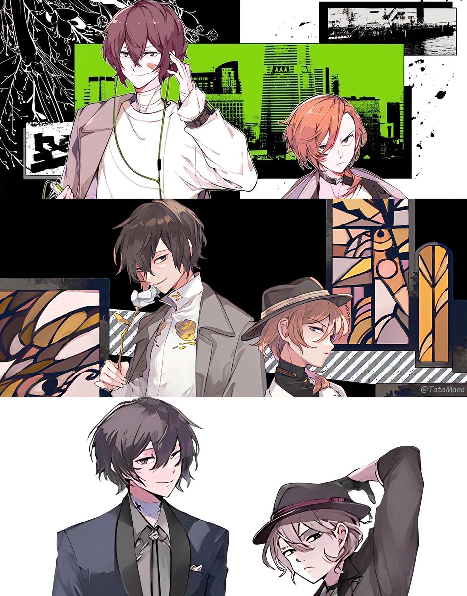 TatasenkoMana's tweet photo. Dazai and Chuuya's 21cm height difference means the world. https://t.co/yfYQtfxiWf