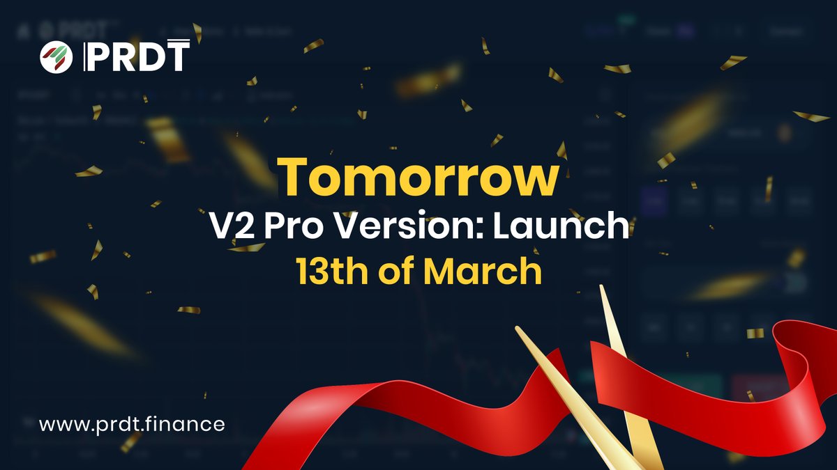 PRDT_Finance's tweet photo. Big news! Our highly-anticipated V2 PRO Version is launching on the 13th! Get ready for even more advanced features and improved performance to take your experience to the next level. Stay tuned for more details! #V2PRO #launchingsoon #upgraded https://t.co/Hm66hXJtRa
