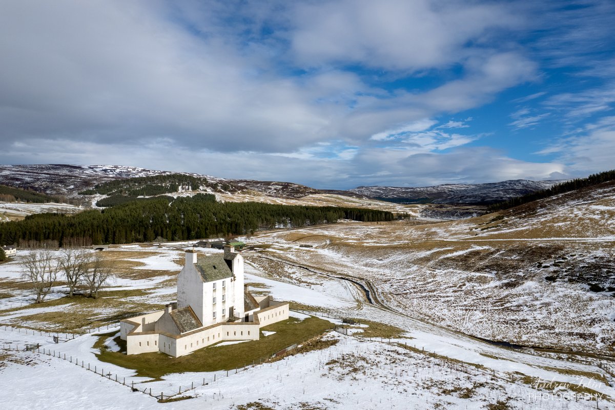 Goodbye snow, spring is coming. The last remaining patches of snow today at Corgarff Castle. 
#Scotland #corgarffcastle #strathdon #deeside #castle #photograghy #djimavicair2s