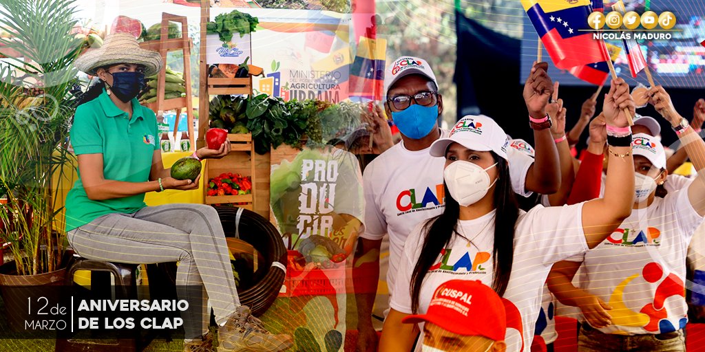 Mis felicitaciones a los dignos hombres y mujeres de los CLAP, quienes se mantienen firmes junto a la familia venezolana, garantizando los alimentos, derrotando con organización, conciencia y valentía la guerra económica contra el pueblo. A ustedes nuestro agradecimiento infinito