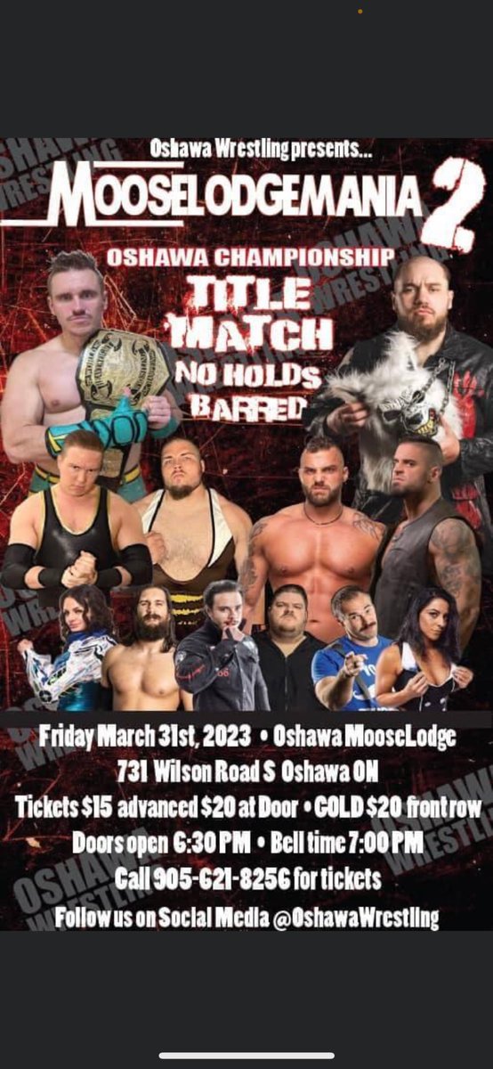 OshawaWrestling's tweet photo. Final match announcement for March 31st #mooselodgemania2 Making their debut with Oshawa Wrestling. The Wild Ones will face off against The Saved Boys in Tag-Team action. $15 advanced tickets are still available text or call 905-621-8256 for details. https://t.co/tsXDQ3Ldhz