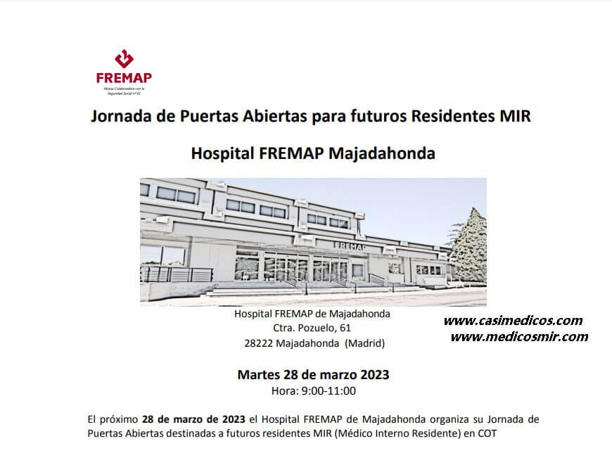 casimedicos's tweet photo. Jornadas de Puertas Abiertas Futuros Residentes Hospital FREMAP Majadahonda 2023 https://t.co/cfSBBxtQEs #MIR #MIR2023 #2MIR23 #FSE2023 #MIR23 #médicos #MIR20 #TwitterMIR #MIRTwitter #medicina #examenMIR https://t.co/QWg48LxZwd
