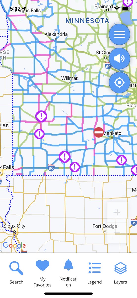 mndotscentral's tweet photo. We have a variety of road conditions this afternoon. Conditions can go from dry to icy in locations where snow is blowing across the road. Know your conditions before you go. #511mn https://t.co/8UpEGpvyeP