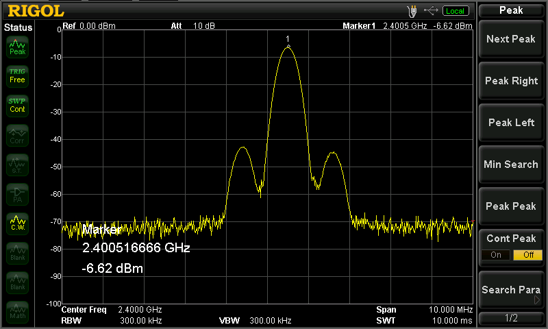 ok1cdj's tweet image. Why getting only -6 dBm from #plutosdr (rev. C) on 2.4GHz ? SW is  #SDRConsole  I expected power arround 0 dBm ??