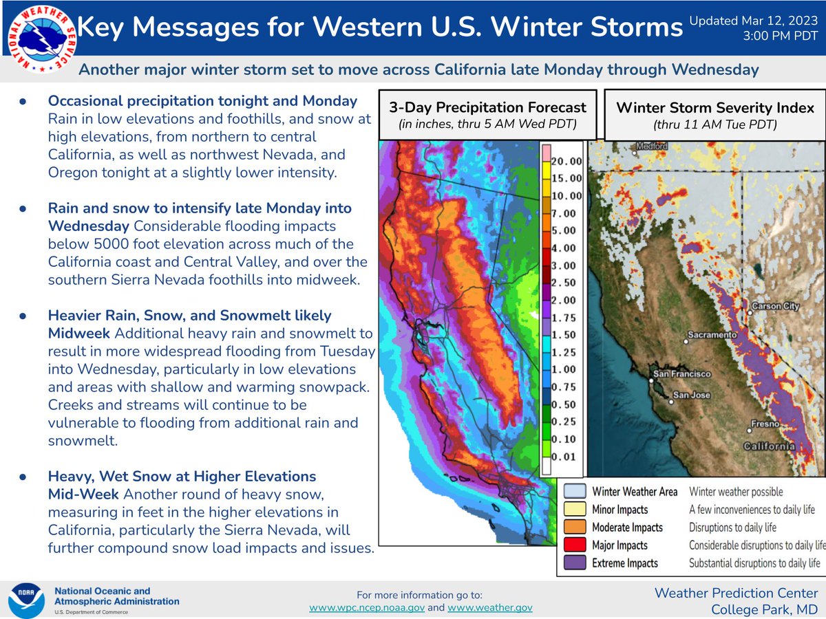 An active weather pattern into California continues for the first half ...