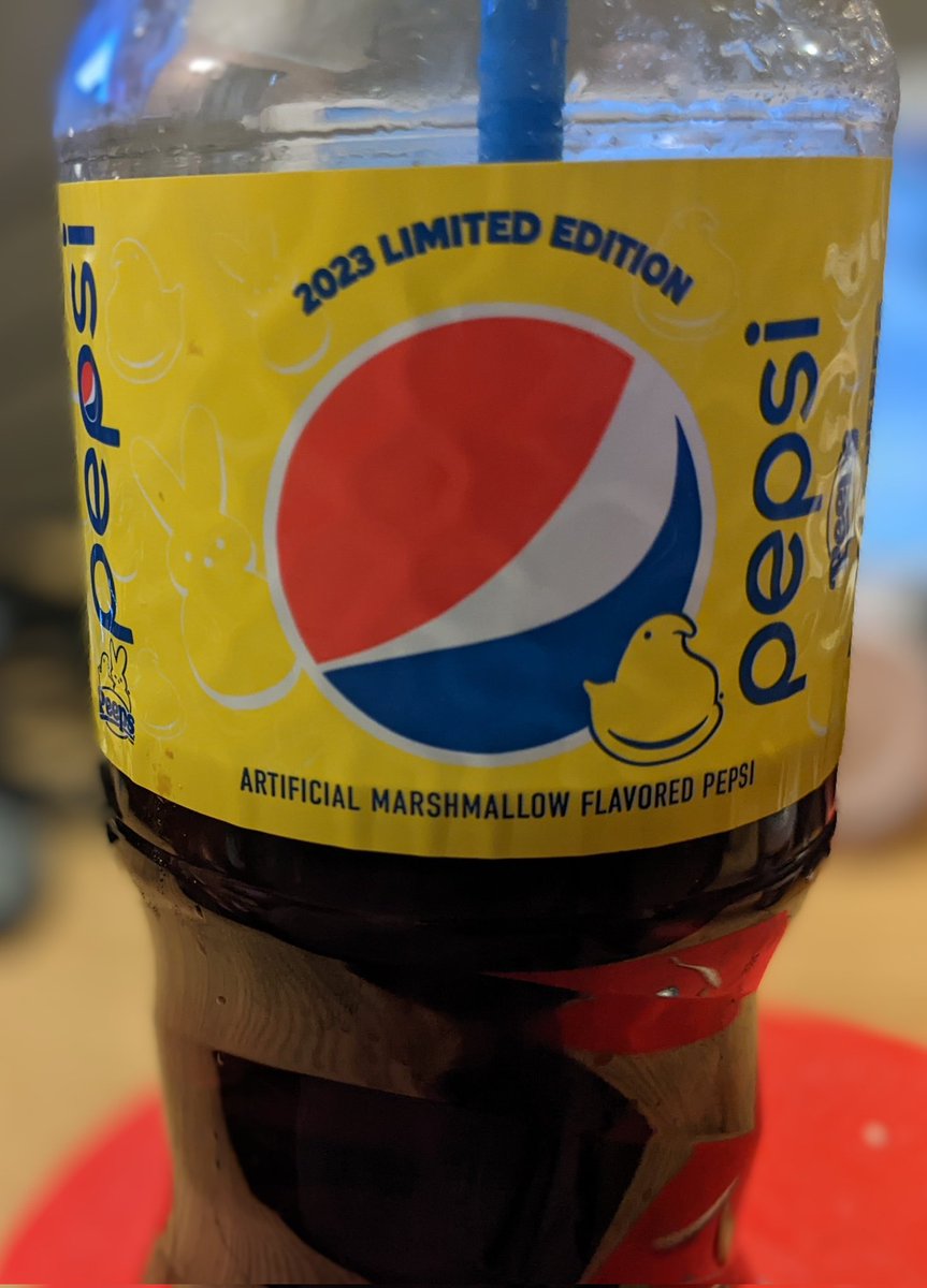 Flesnerjabe's tweet photo. Peeps and Pepsi might sound like a weird combo but it's actually pretty good 👍 https://t.co/7zm5gIVhie