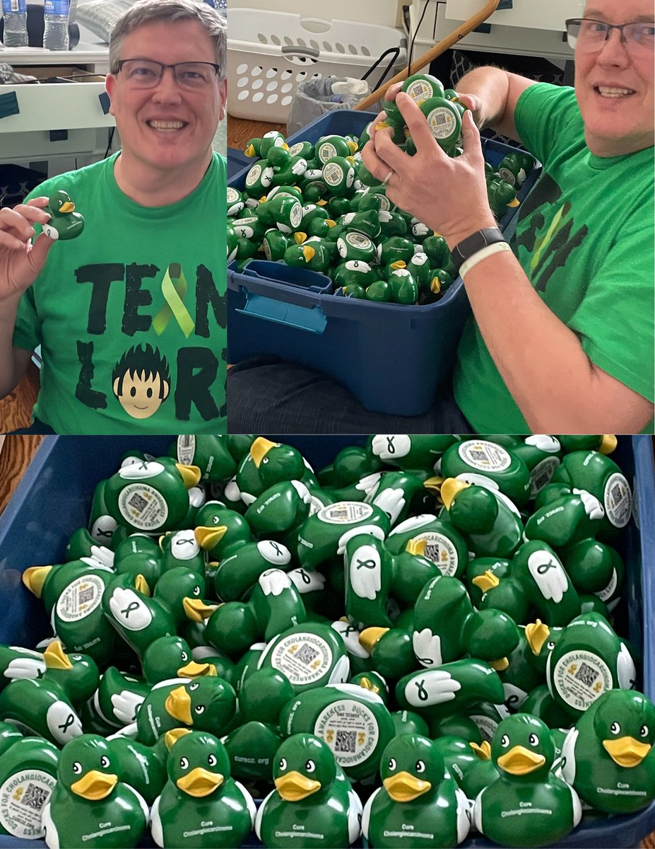Cholangiocarcinoma Ducks! 1000 ducks all labeled for swag for the 4th Annual Quack Out Cholangio 5k Run/Walk to Crush Bile Duct Cancer on May 20, 2023 in Newark, DE (Live and Virtual) Sign up today to get your duck! bit.ly//QuackOut @curecc @thankscancer @cancerisanasshole