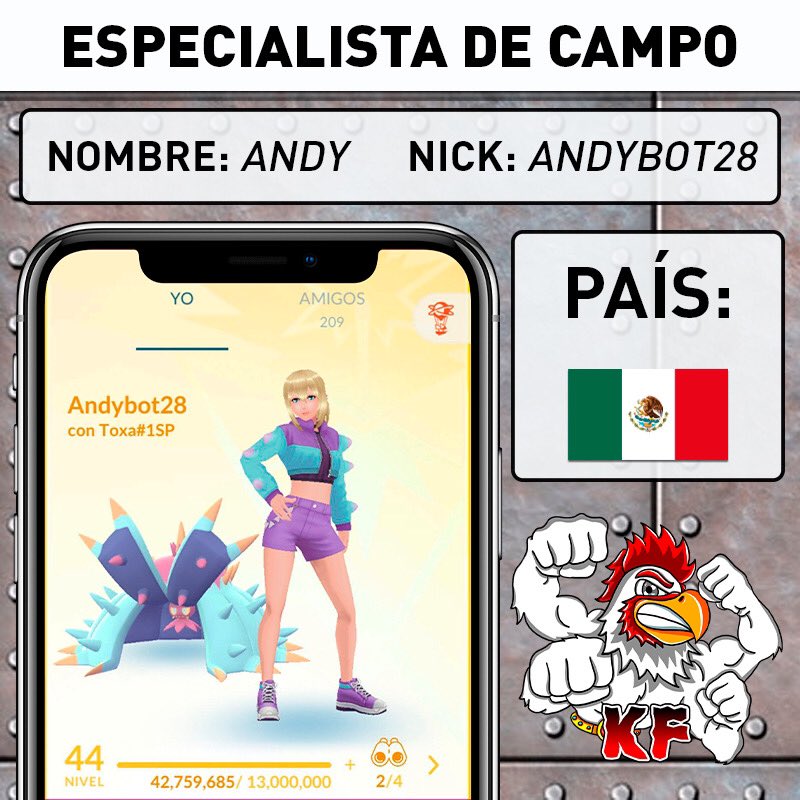 TeamKFGaming's tweet photo. 🚨 ¡Presentamos nueva jugadora! 🚨

Nos complace anunciar que @Andybot28 será nuestra especialista de Campo para el próximo ciclo de Factions. ¡Bienvenida!

¡Vamos con todo Andy! 💪🏼🇲🇽

#TeamKF #Pokemon #PokemonGO #GOBattle https://t.co/eD10d4Rmip