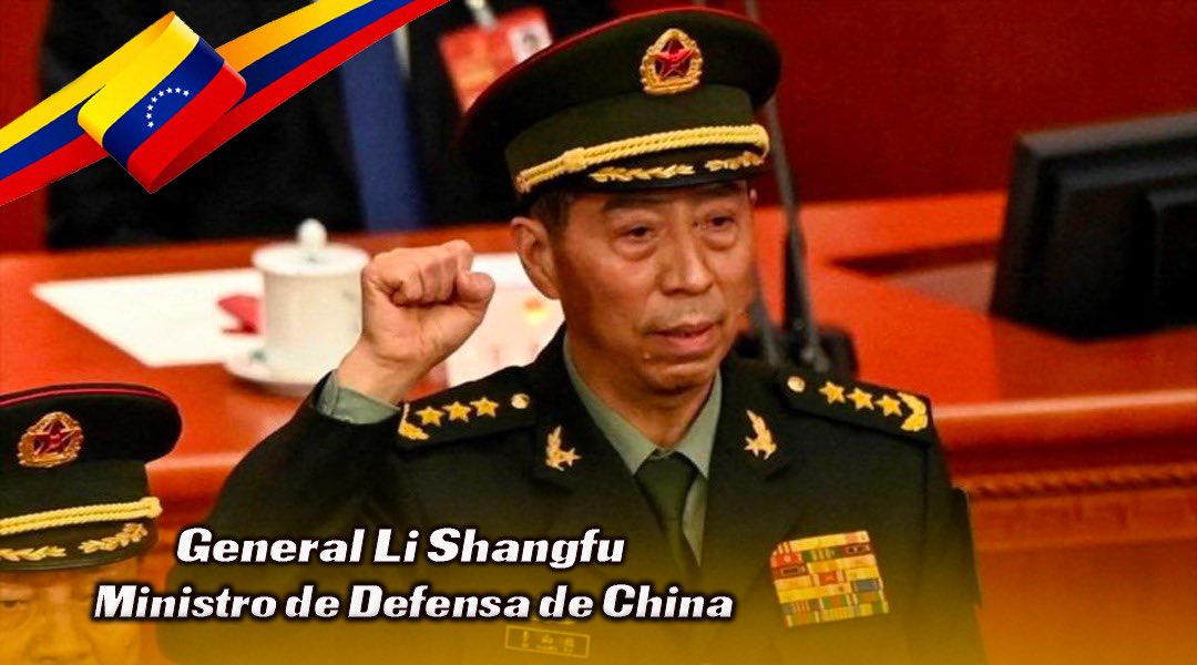 Desde la Patria de Bolívar, extiendo mi felicitación al General Li Shangfu, nuevo Ministro de Defensa de la República Popular de China ¡Qué los lazos de hermandad y cooperación de nuestras Naciones se sigan fortaleciendo, en beneficio de nuestros pueblos y por un mundo mejor!