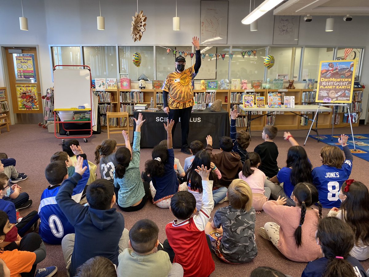 POBSRLIBRARY's tweet photo. Reading Rocks📚🎸🪨 at Stratford Road.  Welcoming back our returning author “Steve -The Dirtmeister - Tomecek. Thank you to our author and amazing PTA for a wonderful event. https://t.co/hoCTUyN64C