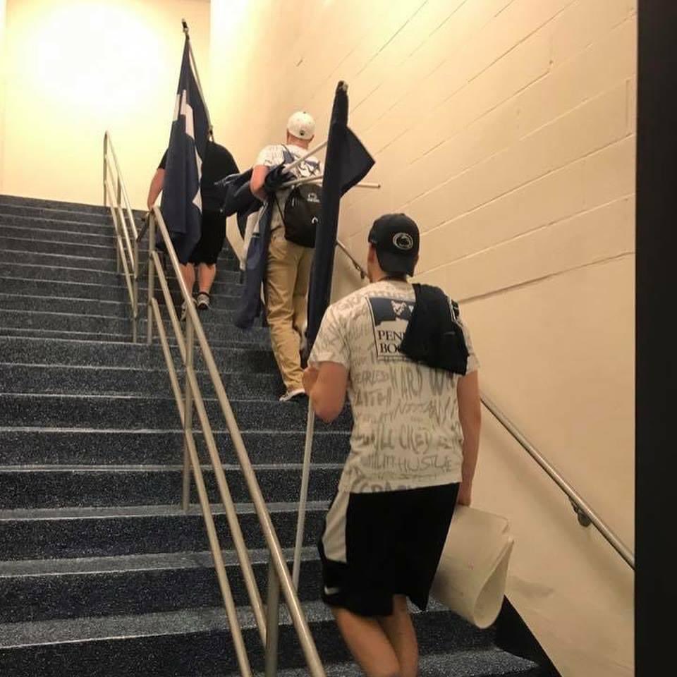 GMZ5034's tweet photo. 2,708 days ago, I showed up to the BJC and sat in Room F with 9 other students who just wanted to see @PennStateMBB succeed and established @LegionofBluePSU. Through victory, defeat, joy, and anguish, we endlessly supported this program. Today is worth every single moment. #WeAre https://t.co/IGlfop5UAo