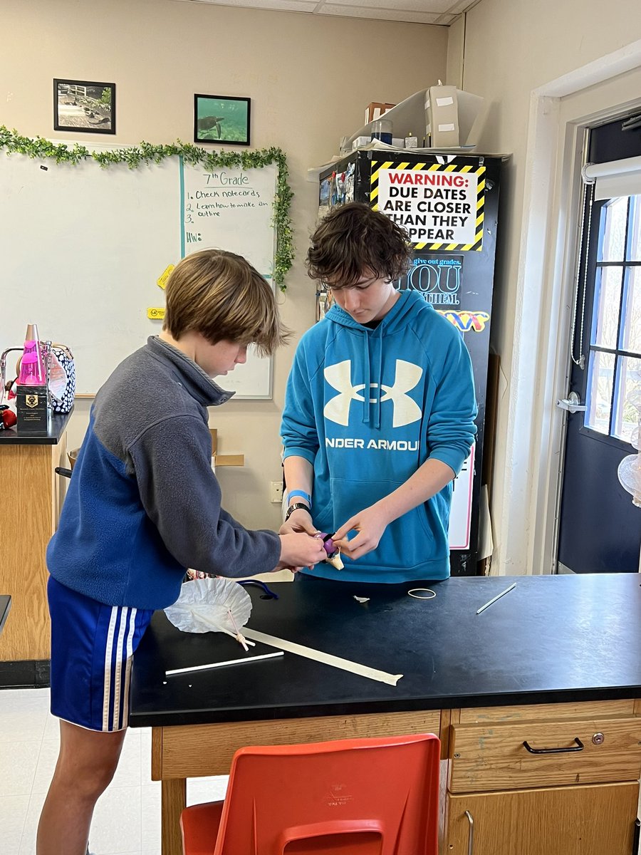 WCDS_Science's tweet photo. Egg-celent work by #WCDSGrade8 students during their egg drop project! There were only 3 survivors this year, but students tried their best to create containers to keep their eggs safe. Onto the roller coaster project next! #WCDSScience #WCDSMiddleSchool https://t.co/DFsCOPc1j1