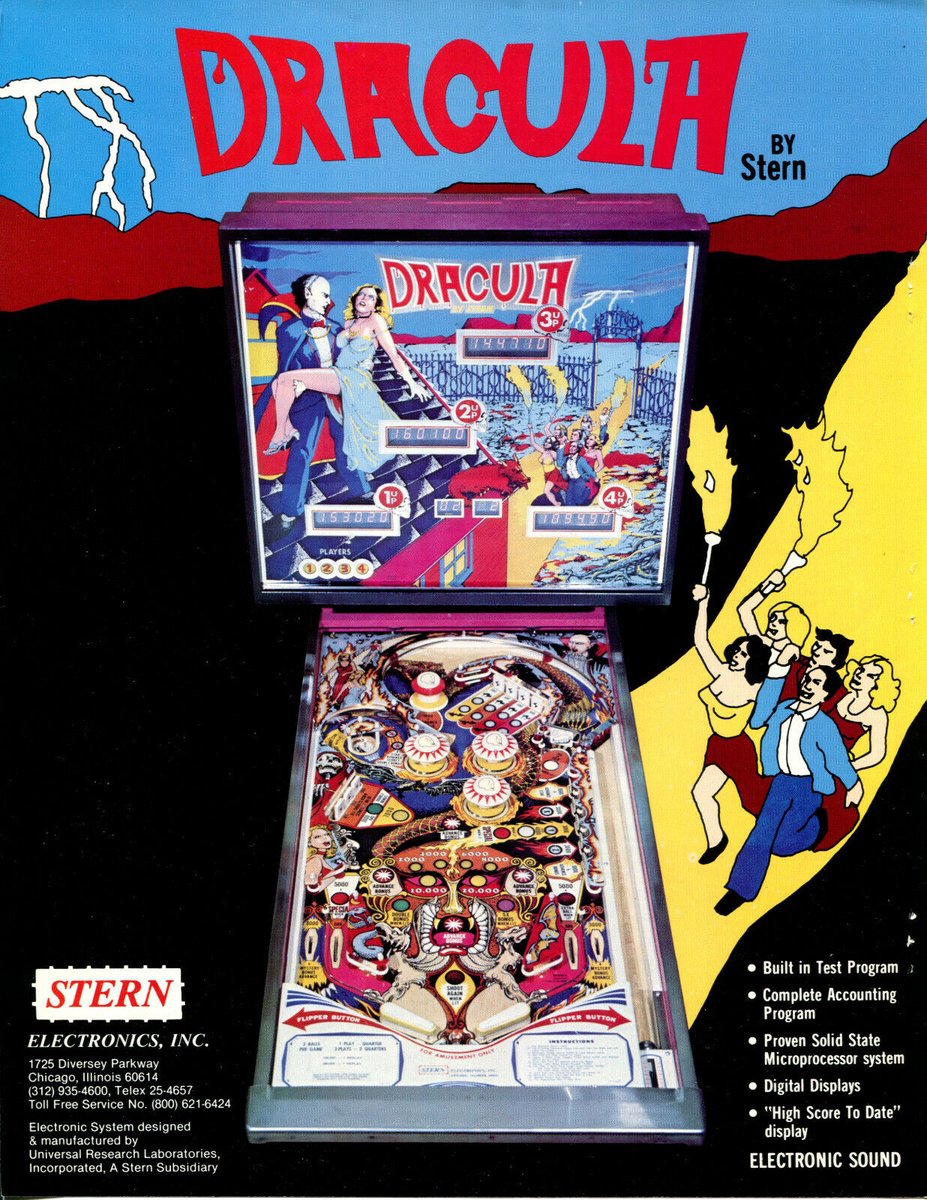 Terror_By_Night's tweet photo. Dracula Pinball by Stern (1979)
Flyer
.
#TerrorByNight #Dracula #Pinball #SternPinball #SternElectronics #ClassicHorror #VintageHorror #MonsterKid #Arcade
. https://t.co/sNF2kLDCrK