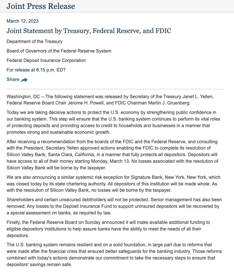 balajis's tweet image. Important update. Let&apos;s see if this has come in time.

&quot;Finally, the Fed...announced it will make available additional funding...to help assure banks have the ability to meet the needs of all their depositors.&quot; federalreserve.gov/newsevents/pre…