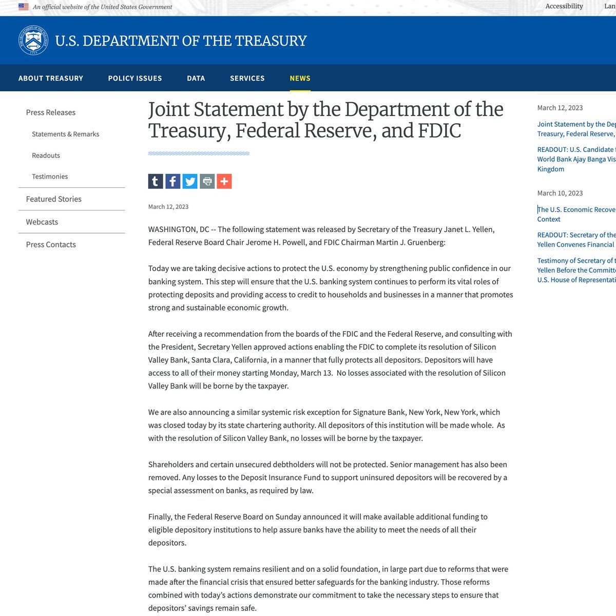 DustyBC Crypto on Twitter "BREAKING Joint Statement by the Department