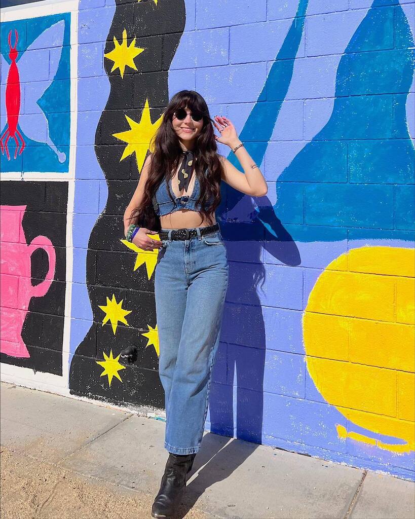 Cutie <a href="/caleycarpenter/">Caley Carpenter</a> in the Lady Luck scarf tie 🎲 P.S. we have a fun little surprise hiding in our stories through midnight tonight. Hint: it starts with an S and ends in ale. Find the details there! Xx