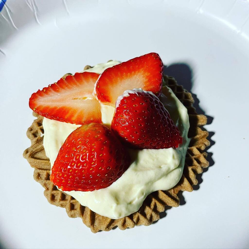 IlikeitFrantic's tweet photo. Oh my yum! Dessert was a GF chocolate pizzelle with vanilla protein pudding and a strawberry. # #mounjaro #mounjarojourney #mounjaroweightloss #mounjaroupdate #goodfood https://t.co/zt0wBVosUD https://t.co/1gl01sNFqh