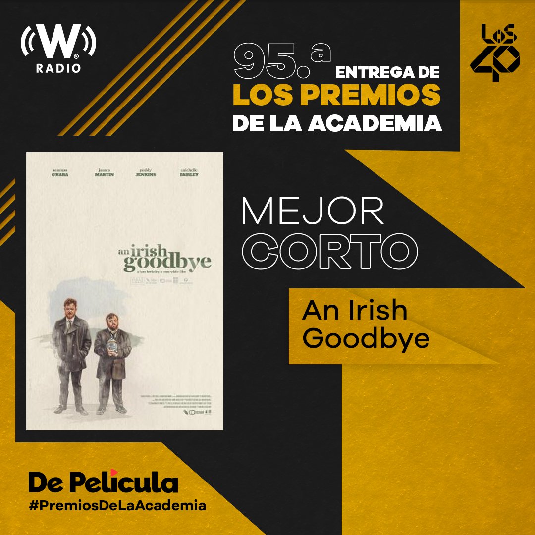 WRADIOMexico's tweet photo. #Oscars | #AnIrishGoodbye gana como Mejor Cortometraje 

#AcademyAwards 

🟠 https://t.co/ibKwjpgqAh https://t.co/IQwvl3u4o3
