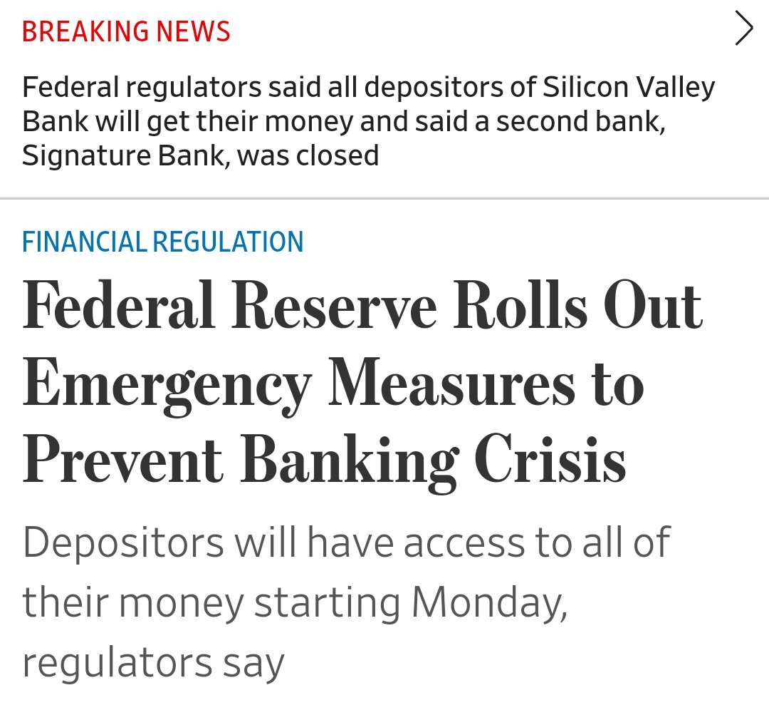 BOOOOOM!! Aparte de cerrar otro banco (Signature) acaban de anunciar que los depositantes de Silicon Valley Bank -y entiendo que Signature- tendrán acceso a todo su dinero 🚀🚀
