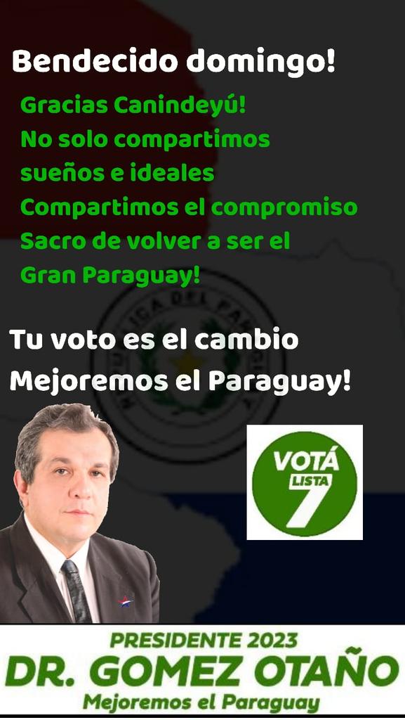 Saludos en este domingo del candidato a Presidente Dr Jorge Gomez Otaño