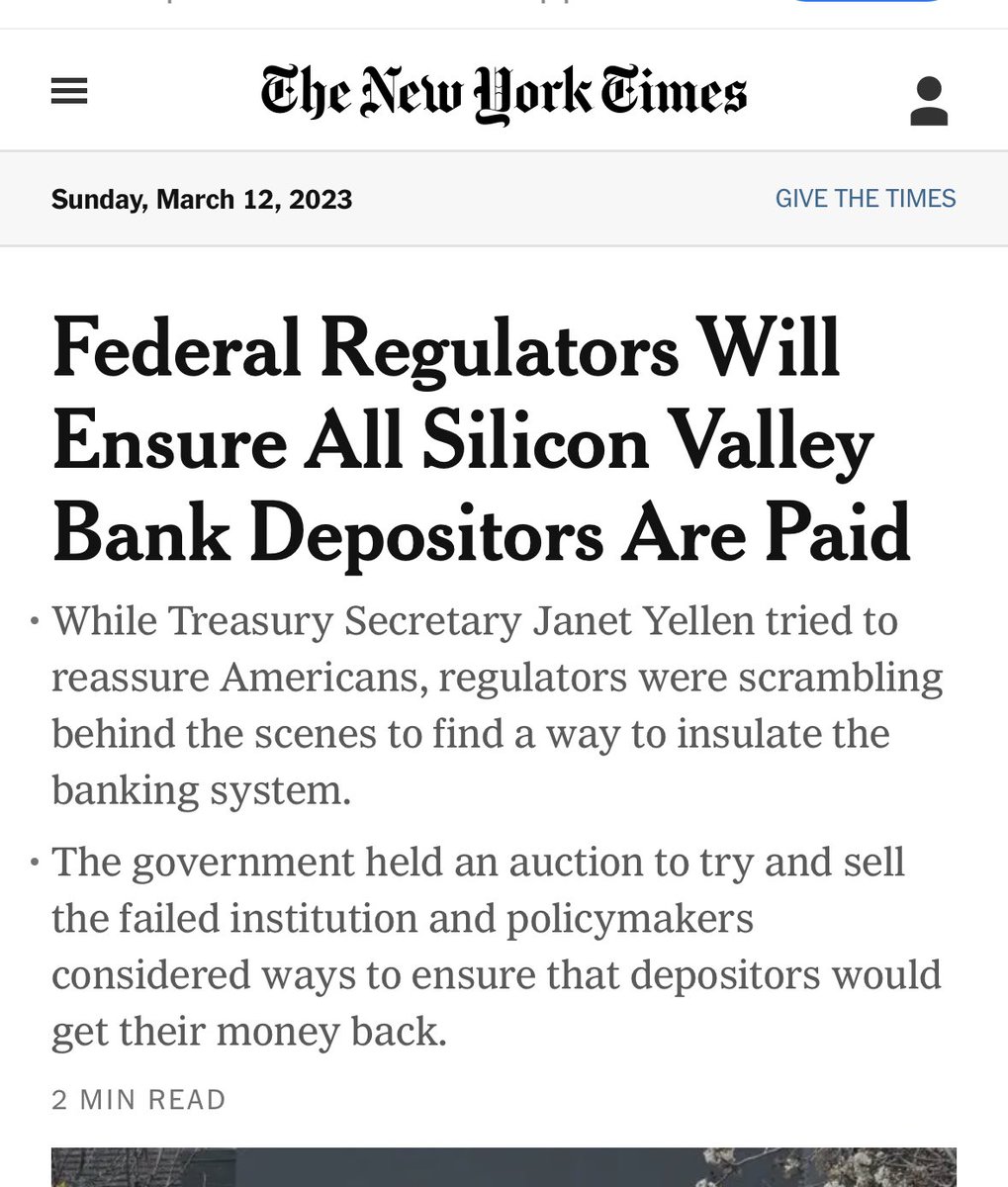 Yellen says no cost to taxpayer and depositors of SVB to be made whole by Monday 👏🏼 👏🏼
