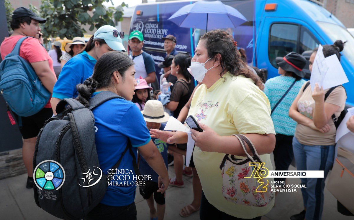 ClinicaGoodHope's tweet photo. En nuestro 76 aniversario de la CGH y 2 años de Servicio Social Adventista en Villa María del triunfo, hoy tuvimos la Campaña médica Gratuita: “Servir, Sanar y Salvar” en las instalaciones de nuestra sede del Servicio Social Adventista. Realizamos 735 Atenciones médicas en total. https://t.co/YliCNUbmyP