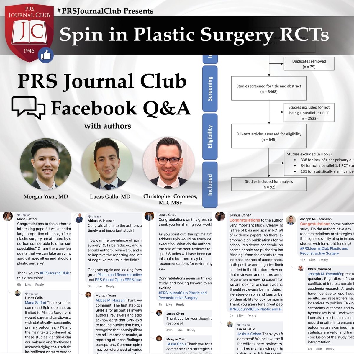 #PRSJournalClub Facebook Q&A is about to end, don’t wait, ask your questions before it’s too late!

Click the link and ask your questions today! bit.ly/JCMarch23FB_Po…

Thank you to everyone who has joined this great discussion!