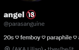 foobafterdark's tweet photo. By the way, pedophiles have been describing themselves this way now. 'Pro-para', 'Paraphile', etc. some pride themselves on being 'anti-c' i.e. not hurting children (but still being on websites around children and indulging in pedophilic fantasies). Watch for this language. https://t.co/rnTpJDyp4j